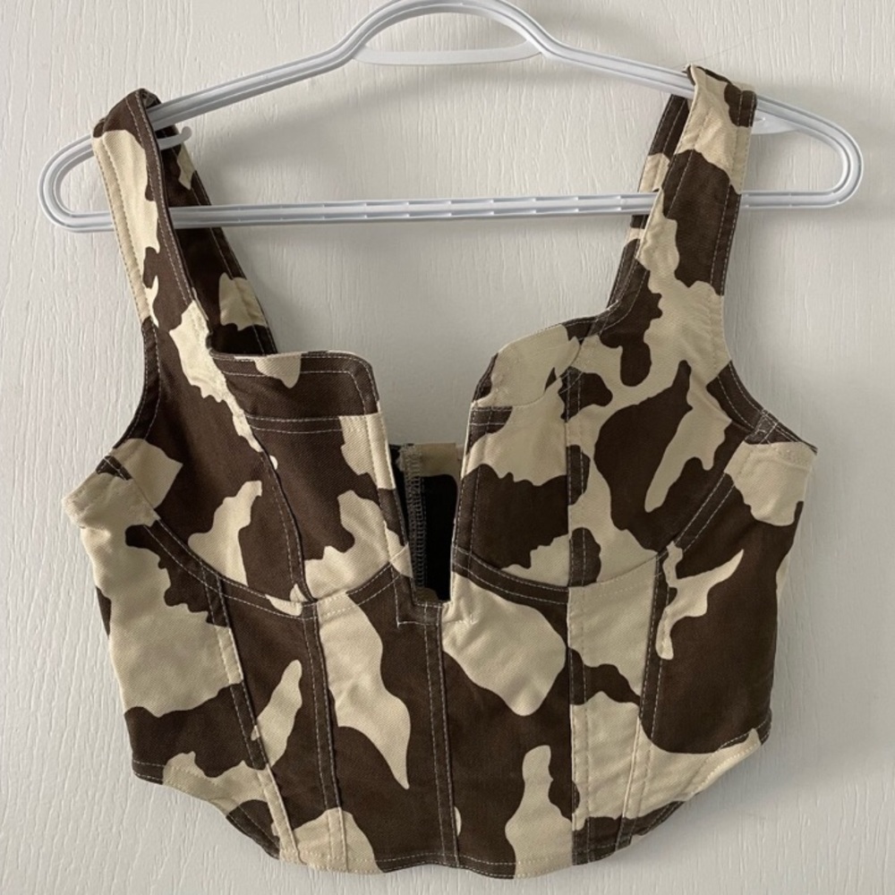 Cowprint Corset Crop top